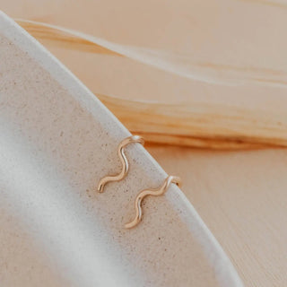 Tiny wave Ear Climbers // Gold Filled // Hello Adorn