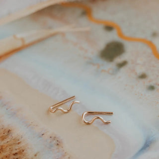 Tiny wave Ear Climbers // Gold Filled // Hello Adorn