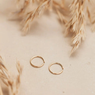 Tiny Classic Hoops 9mm // Gold Filled // Hello Adorn