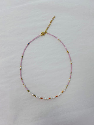 Pink & Pearl Beaded Necklace