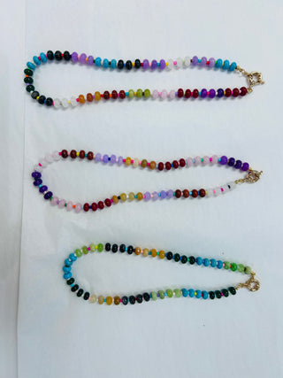 Rainbow Beaded Candy Necklace