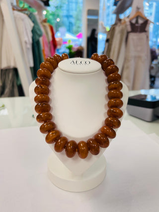 Resin Rondelle Beaded Necklace - 20mm