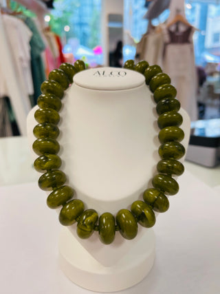 Resin Rondelle Beaded Necklace - 20mm