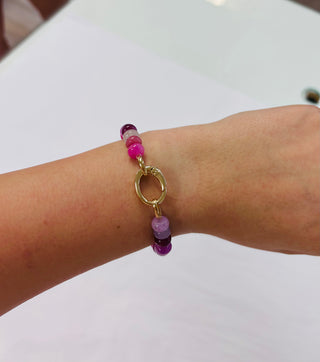 Lavender Mix Stone Stretch Beaded Bracelet