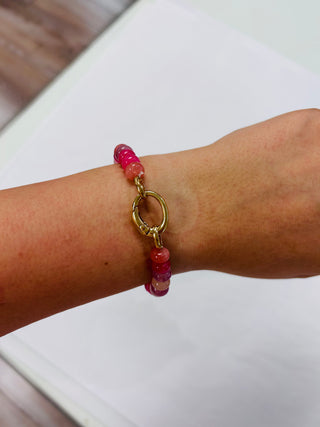 Pink Stone Mix Stretch Bracelet