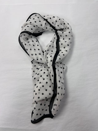 Black & White Polka Dot Gauze Scarf