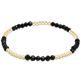 Blissful Pattern 2.5mm Bead Bracelet - Faceted Onyx // Enewton