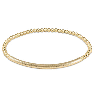 Classic Gold 3mm Bead Bracelet - Bliss Bar Textured // Enewton