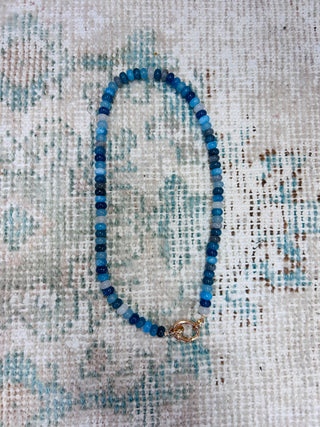 Blue Stone Mix Beaded Necklace