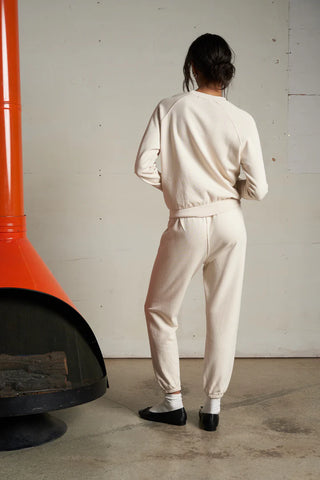 Alexi French Terry LS Raglan Crew - Sugar // Perfect White Tee