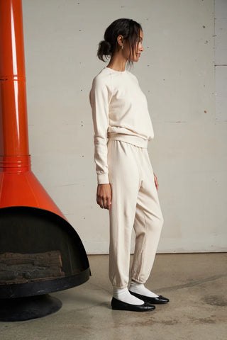 Alexi French Terry LS Raglan Crew - Sugar // Perfect White Tee