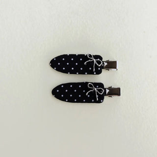 Kaxi Polka Dot GRWM Clips - 2 Pack - Black and Cream