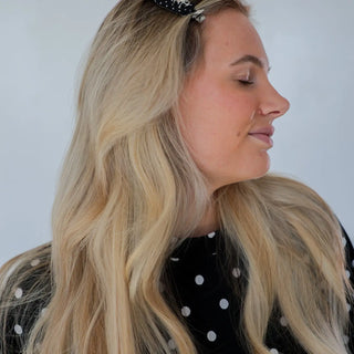 Kaxi Polka Dot GRWM Clips - 2 Pack - Black and Cream