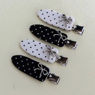 Kaxi Polka Dot GRWM Clips - 2 Pack - Black and Cream