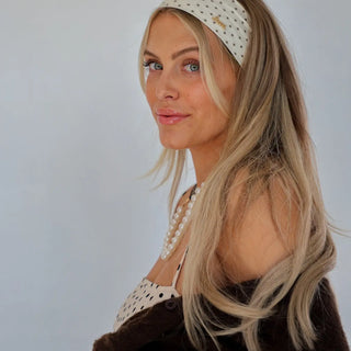 Kaxi Polka Dot Soft Headband - Black and Cream