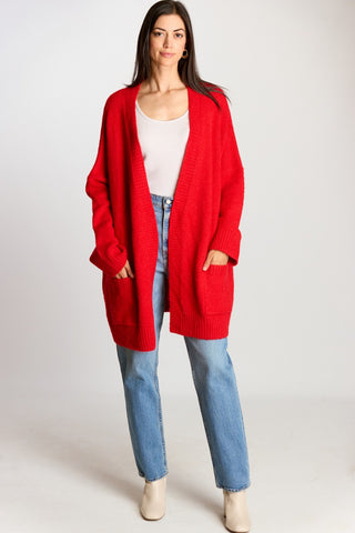 Merry Oversized Cardigan - Red - One Size