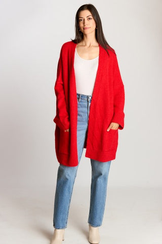 Merry Oversized Cardigan - Red - One Size