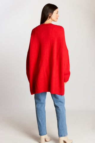 Merry Oversized Cardigan - Red - One Size