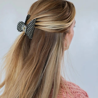 Kaxi Black and White Polka Dot Midi Claw Clip
