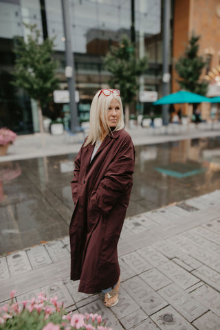 Tomita Bordeaux Trench Coat Zip