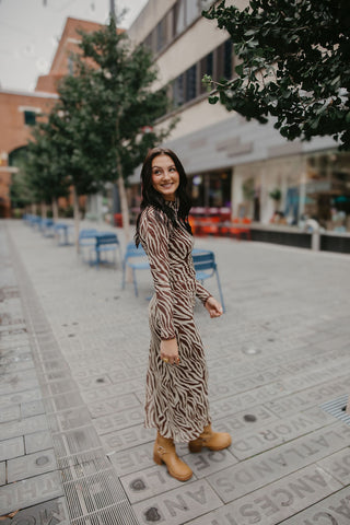 Sevilla Zebra Mesh Midi Dress - Velvet Rouge // Z Supply