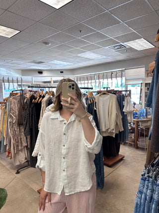 Sundrift Linen Button Down - White