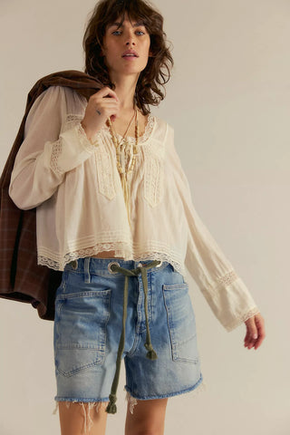 We The Free Moxie Barrel Shorts - Truest Blue // Free People