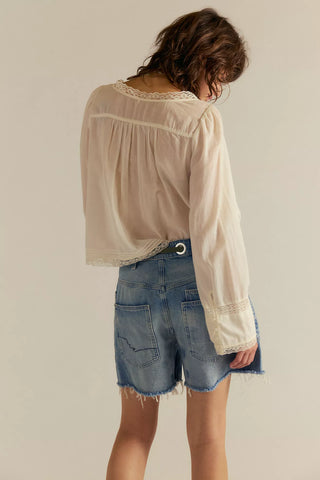 We The Free Moxie Barrel Shorts - Truest Blue // Free People