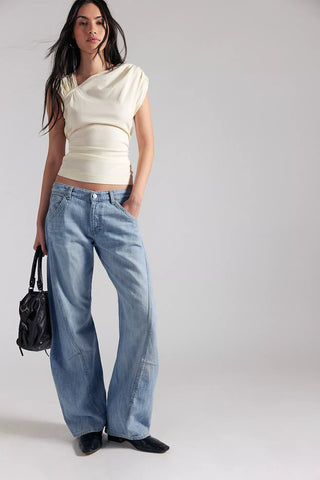 We The Free Highland Low Rise Bowed Jean - Art School // Free People