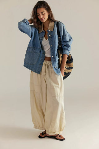 We The Free Lemon Oversized Denim Jacket - Berry Blues // Free People