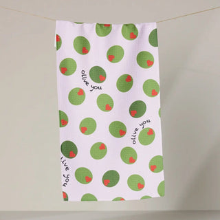 Geometry Bar Towel - Olive You