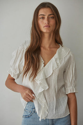 Tempe Ruffle Top - Off White