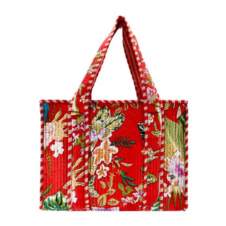 Quilted Print Tote Bag - Small