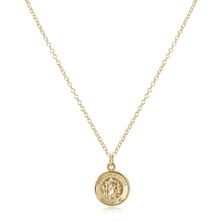 16" Necklace Gold - Protection Gold Disc - Enewton