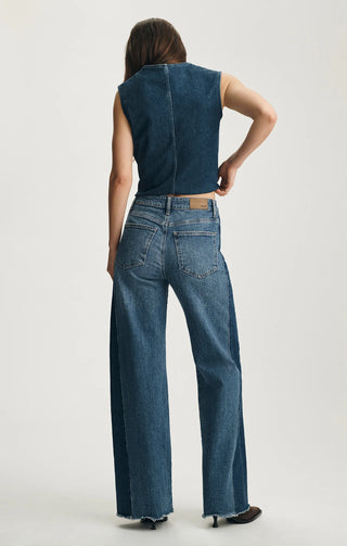 Malibu Blocking Denim Wide Leg Jeans - Mid Denim // Mavi