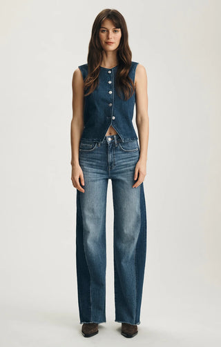 Malibu Blocking Denim Wide Leg Jeans - Mid Denim // Mavi