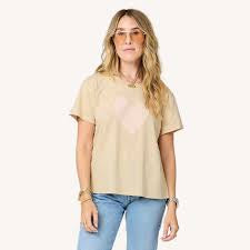 Suke Imperfect Heart Tee - Latte/Pink // Kerri Rosenthal