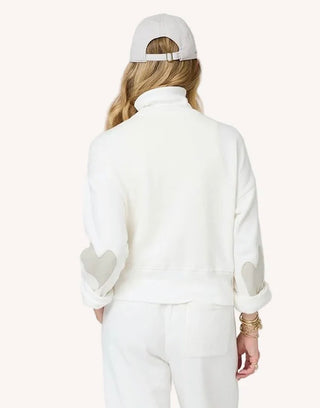Zip Up Mock Neck Sweatshirt - Cream // Kerri Rosenthal