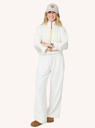 Zip Up Mock Neck Sweatshirt - Cream // Kerri Rosenthal