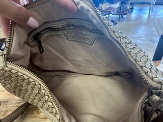 Intrecciato Braided Shoulder/Crossbody Bag - Beige