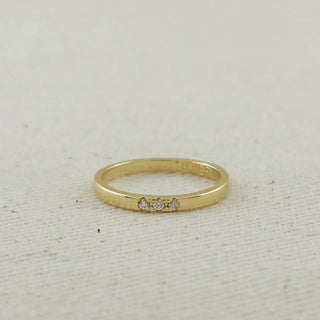 18k Gold Filled Delicate Cz Band Ring
