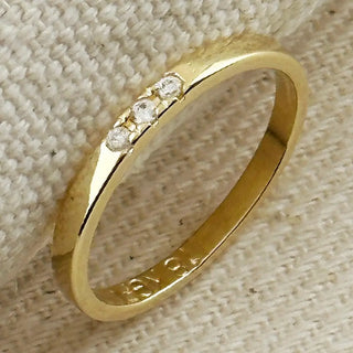 18k Gold Filled Delicate Cz Band Ring