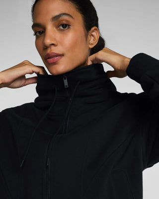 BoostUp Cotton Fleece Full Zip Hoodie - Very Black // Spanx