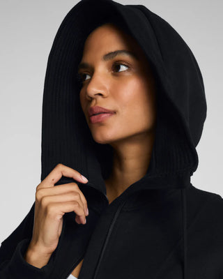 BoostUp Cotton Fleece Full Zip Hoodie - Very Black // Spanx