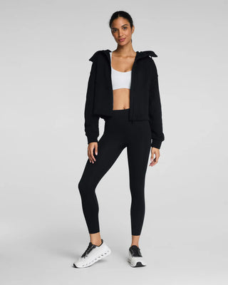 BoostUp Cotton Fleece Full Zip Hoodie - Very Black // Spanx