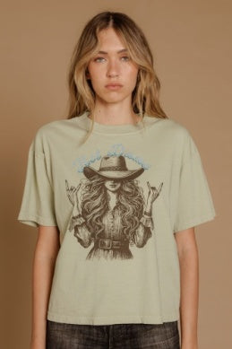 Hot Damn Wide Boy Tee- Pistachio