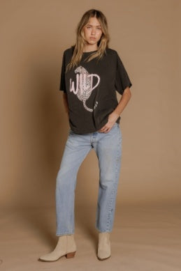 Wild Leopard Big Boy Tee- Vintage Black