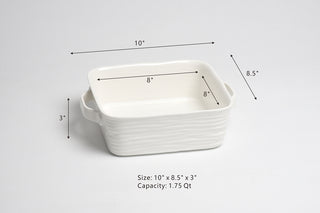 8” x 8” Square Porcelain Baking Dish - White