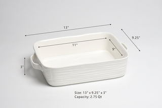 11” x 9” Rectangular Porcelain Baking Dish - White