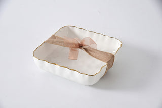 Cocktail Napkin Holder - White Porcelain